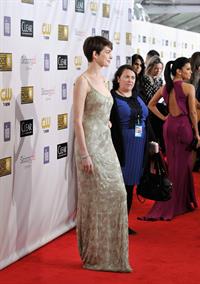Anne Hathaway attends the Critics' Choice Movie Awards 2013 with Skinnygirl Cocktails at Barkar Hangar