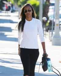 Zoe Saldana arriving at a gym in West Hollywod January 15-2013 