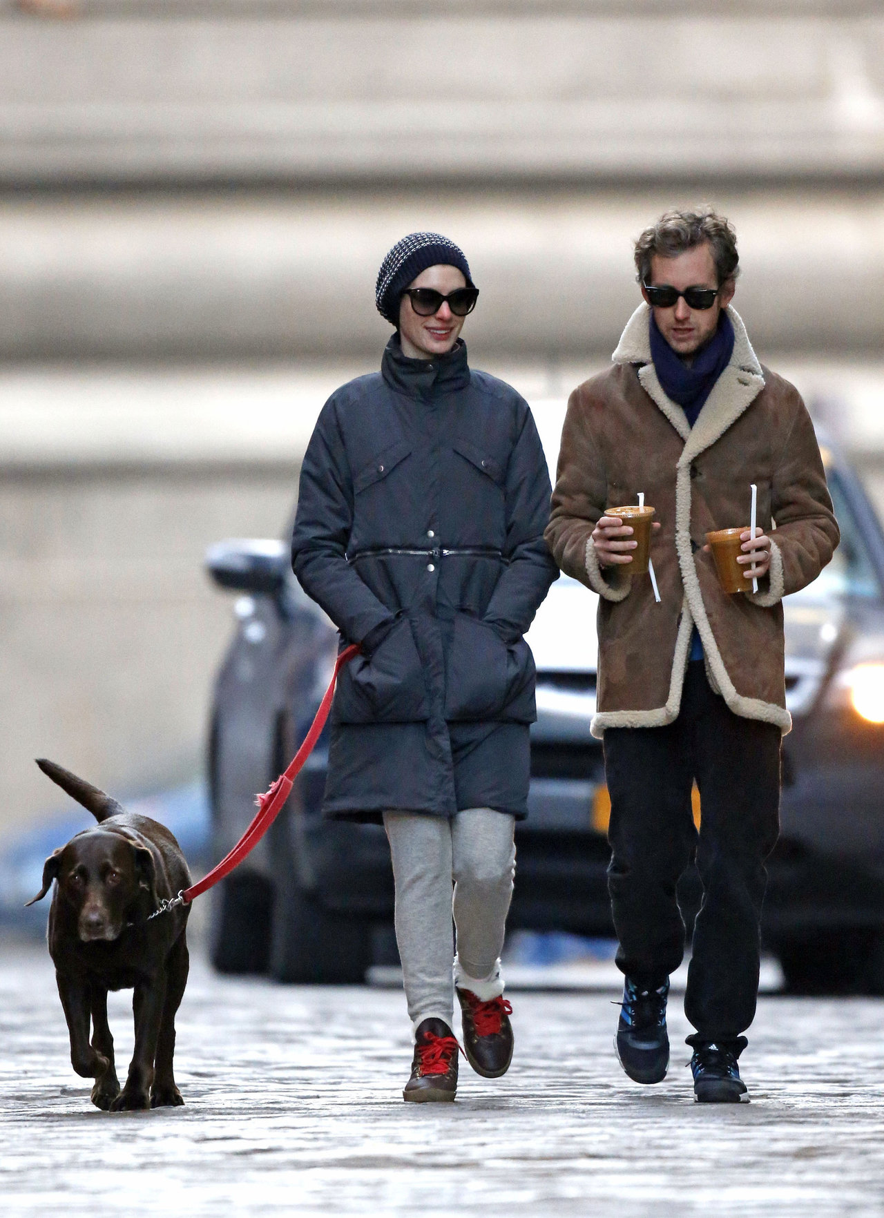 Anne Hathaway - out for a walk in NYC 1/8/13  