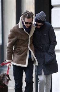Anne Hathaway - out for a walk in NYC 1/8/13  