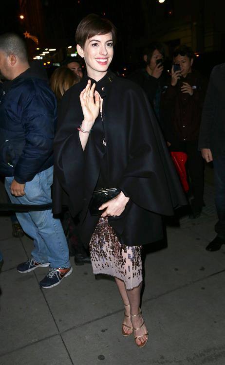 Anne Hathaway Attended the Museum of the Moving Image 27th Annual Black Tie Salute in New York Dec 11, 2012
