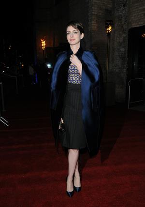 After the Les Miserables premiere, Anne Hathaway at the after-party for the movie at The Roundhouse in Camden, London UK.