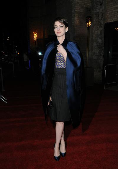 After the Les Miserables premiere, Anne Hathaway at the after-party for the movie at The Roundhouse in Camden, London UK.