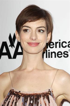 Anne Hathaway Attended the Museum of the Moving Image 27th Annual Black Tie Salute in New York Dec 11, 2012