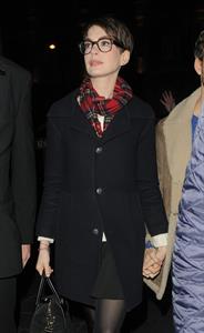 Anne Hathaway leaving her hotel and heading to the Empire Cinema Theatre in London - December 4, 2012