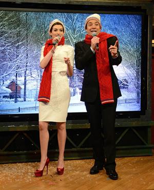 Anne Hathaway Late Night With Jimmy Fallon in New York December 11, 2012 