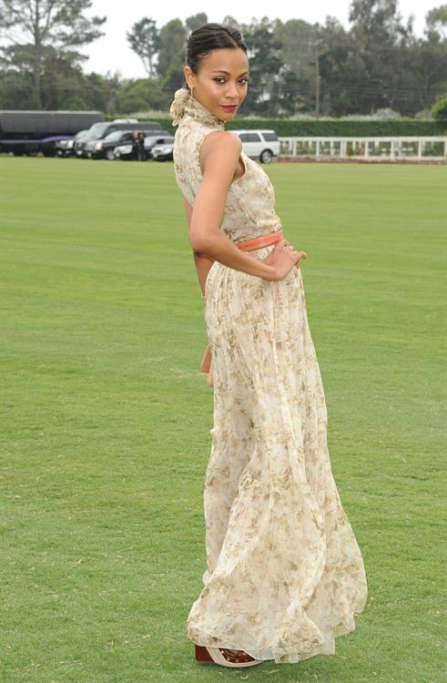 Zoe Saldana Santa Barbara Polo and Racquet club
