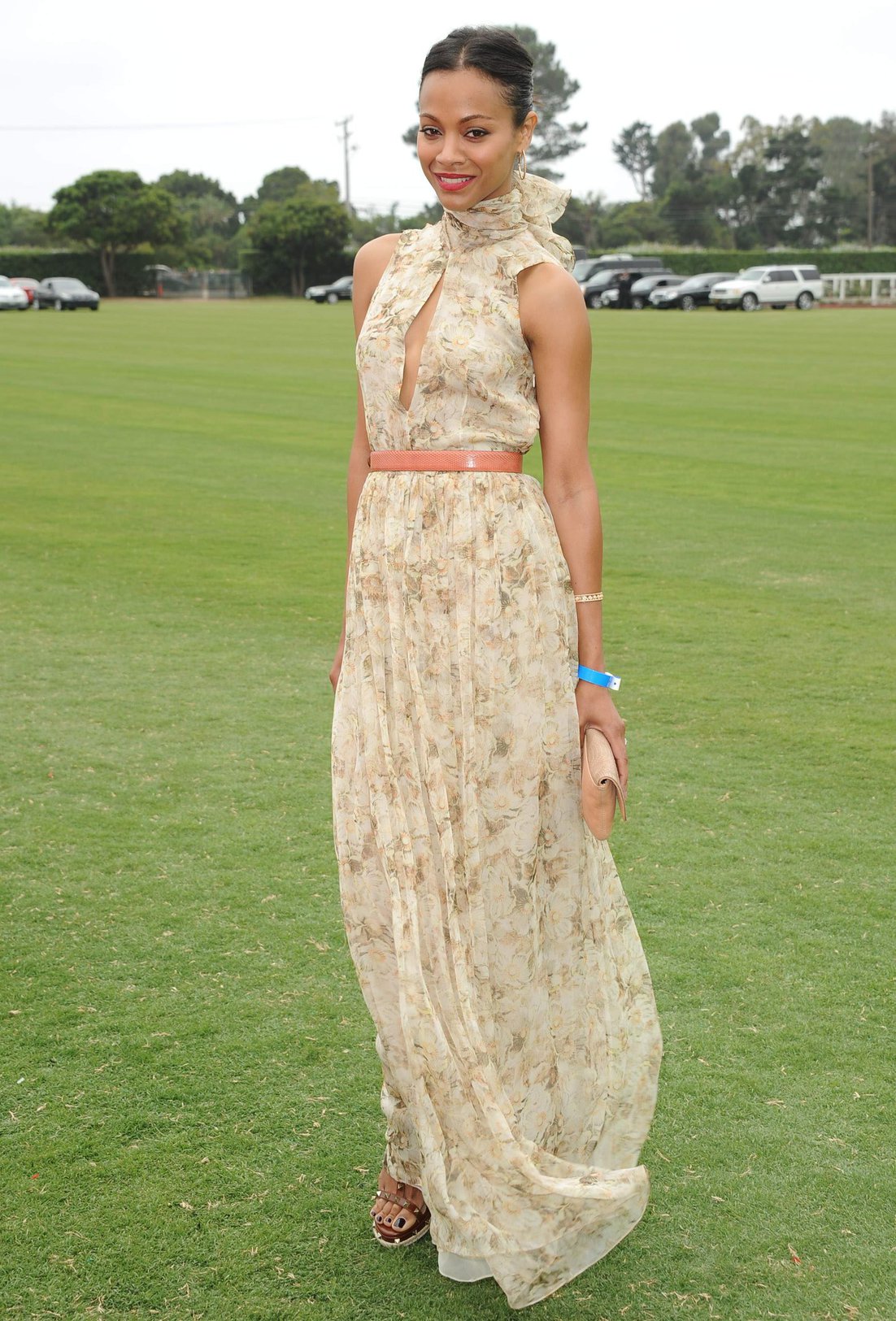 Zoe Saldana Santa Barbara Polo and Racquet club