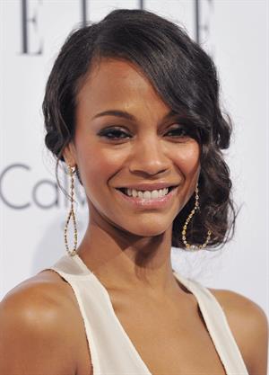Zoe Saldana arrives for ELLE Magazine 16th Annual Women in Hollywood Tribute Oct 19, 2009  