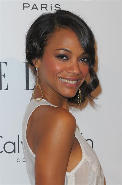 Zoe Saldana arrives for ELLE Magazine 16th Annual Women in Hollywood Tribute Oct 19, 2009  