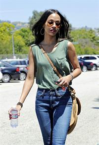 Zoe Saldana leaves a meeting in Beverly Hills April 27-2011 