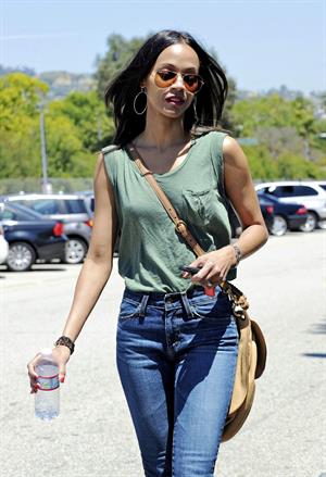 Zoe Saldana leaves a meeting in Beverly Hills April 27-2011 