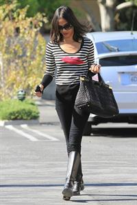 Zoe Saldana outside a Recording Studio in Hollywood 