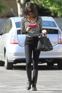 Zoe Saldana outside a Recording Studio in Hollywood 
