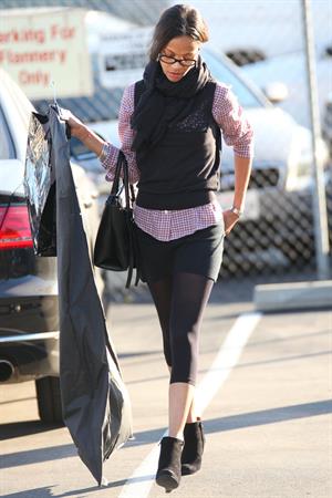 Zoe Saldana shops at Chanel in Beverly Hills December 5, 2012
