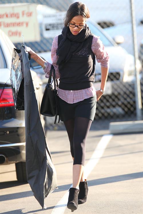 Zoe Saldana shops at Chanel in Beverly Hills December 5, 2012