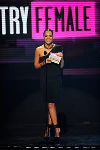 Jessica Alba at the American Music Awards at Nokia Theatre Los Angeles on November 21, 2010