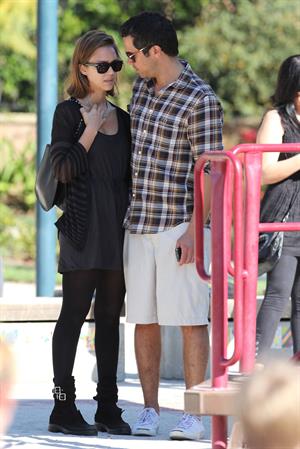 Jessica Alba at Coldwater Park and Famous Cupcakes in Beverly Hills