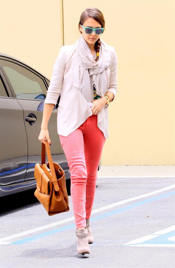 Jessica Alba at her office in Santa Monica on May 25, 2012