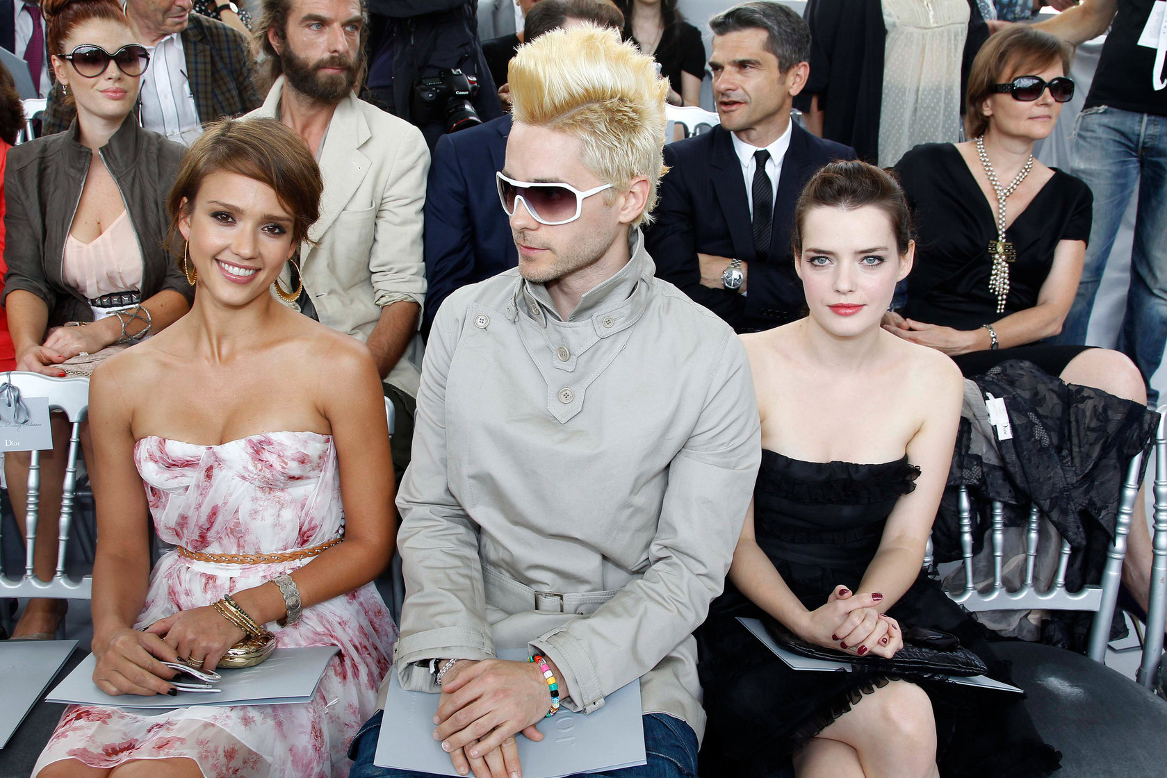 Jessica Alba at Christian Dior show during Paris fashion week 5-7-2010