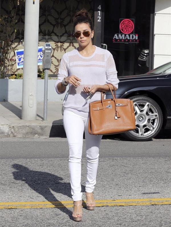 Eva Longoria out for lunch at Cafe Med in Beverly Hills 3/15/13 