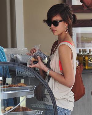 Jessica Alba leaving Caffe Luxxe in Brentwood on March 20, 2010 