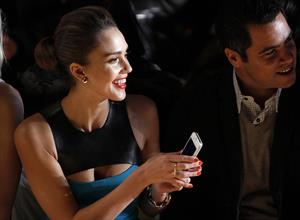 Jessica Alba Michael Kors Fall 2012 fashion show in New York on February 15, 2012 