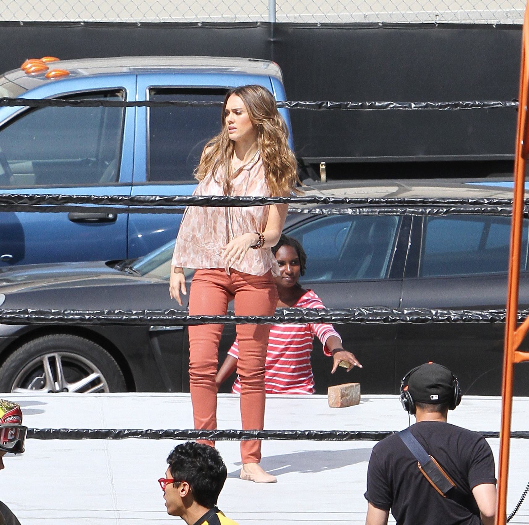Jessica Alba wrestling in Los Angeles 09-04-12 