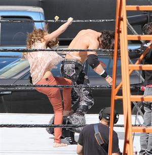 Jessica Alba wrestling in Los Angeles 09-04-12 