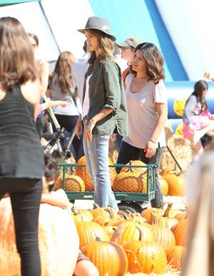 Jessica Alba – at Mr Bones Pumpkin Patch 10/12/13  