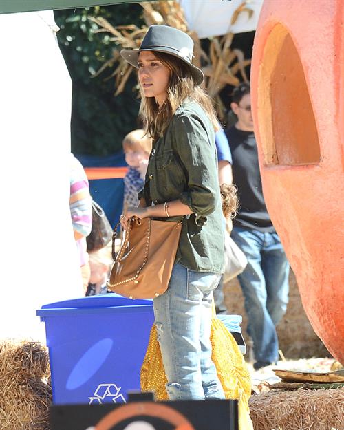 Jessica Alba – at Mr Bones Pumpkin Patch 10/12/13  
