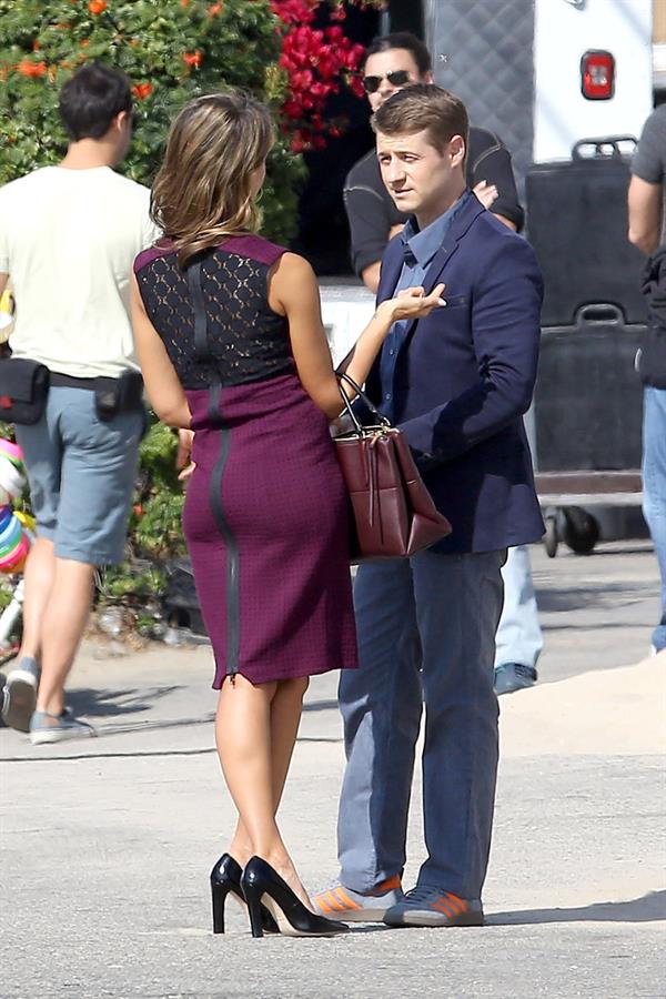 Jessica Alba “How to Make Love Like an Englishman” set candids in Los Angeles, November 4, 2013 