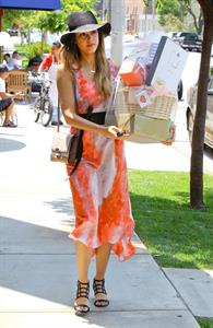 Jessica Alba shopping at Bel Bambini before heading to a baby shower in Hollywood on June 29, 2013