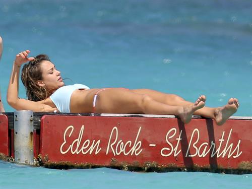Jessica Alba  bikini candids in St. Barts 4/4/13 