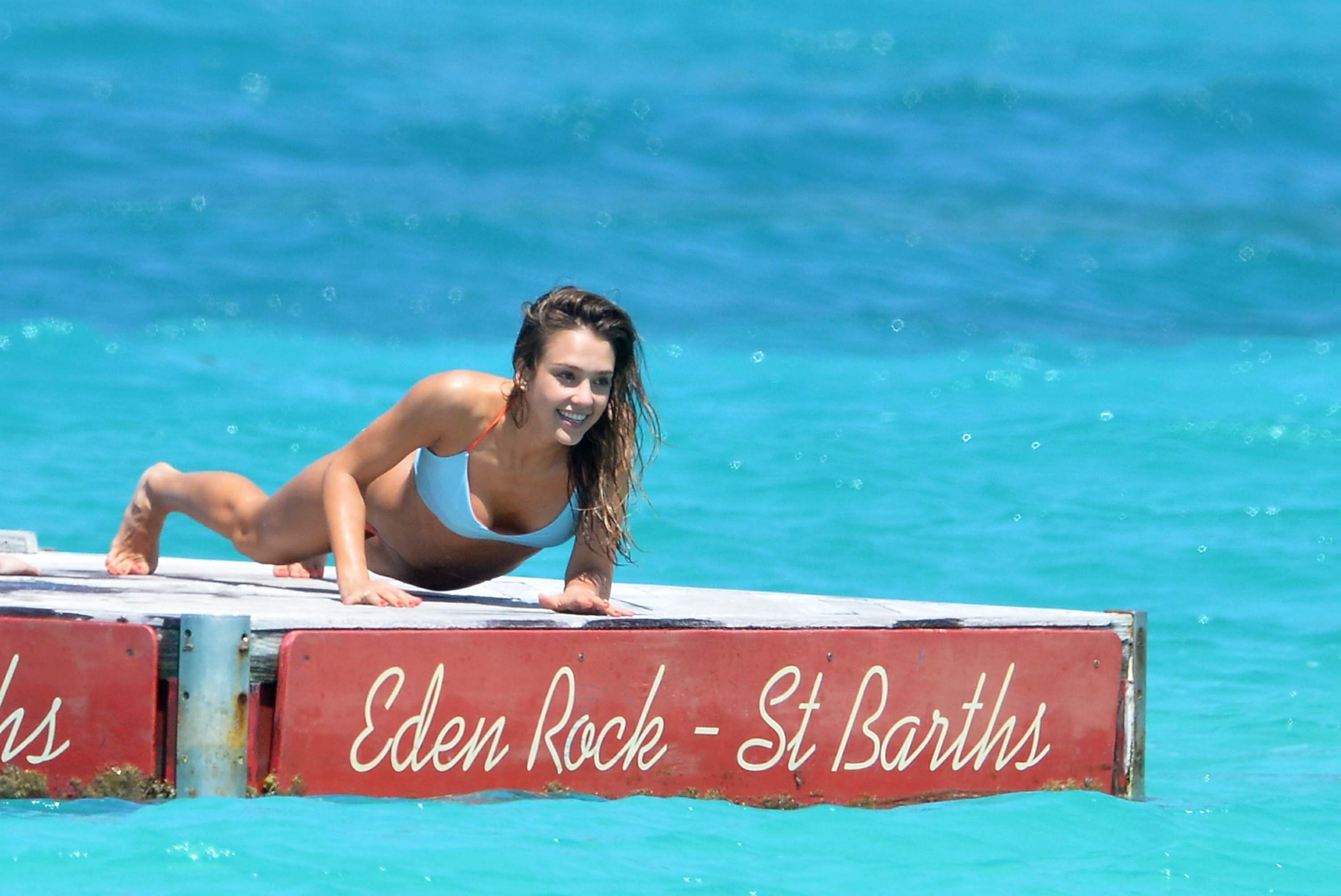 Jessica Alba  bikini candids in St. Barts 4/4/13 