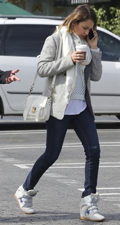 Jessica Alba at her office in Santa Monica 2/8/13 
