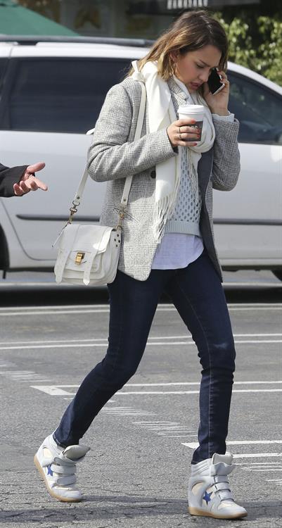 Jessica Alba at her office in Santa Monica 2/8/13 