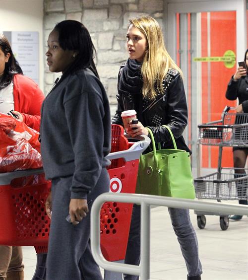 Jessica Alba Christmas shopping at Target in LA 12/20/12 