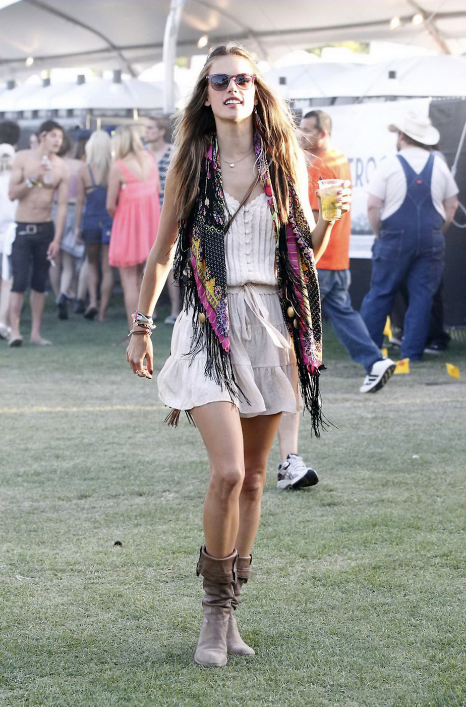 Alessandra Ambrosio at Coachella Valley Music and Arts Festival day 1 on April 15, 2011 