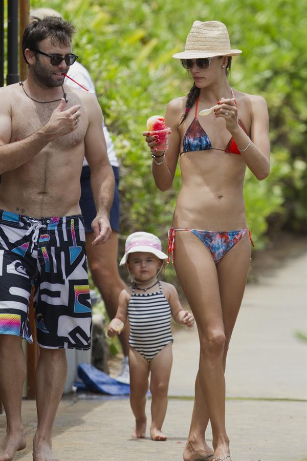 Alessandra Ambrosio on the beach in Hawaii on July 28, 2010 