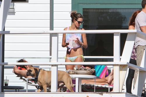 Alessandra Ambrosio playing beach volleyball in Malibu on July 7, 2012 