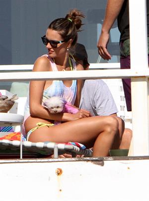 Alessandra Ambrosio playing beach volleyball in Malibu on July 7, 2012 