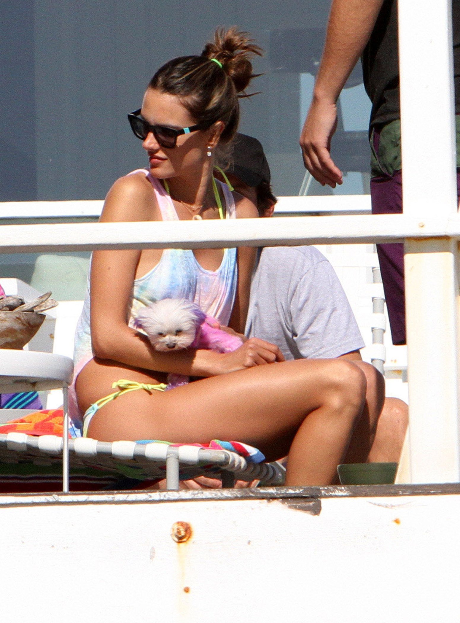 Alessandra Ambrosio playing beach volleyball in Malibu on July 7, 2012 