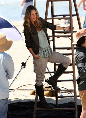 Alessandra Ambrosio photoshoot on the beach in Malibu