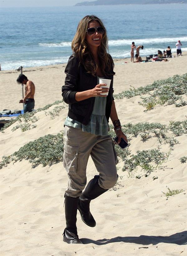 Alessandra Ambrosio photoshoot on the beach in Malibu