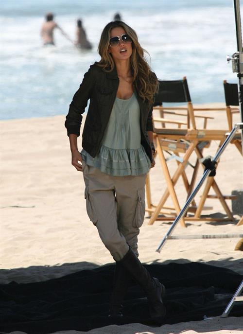 Alessandra Ambrosio photoshoot on the beach in Malibu
