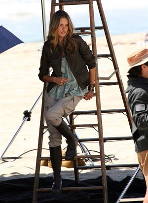 Alessandra Ambrosio photoshoot on the beach in Malibu