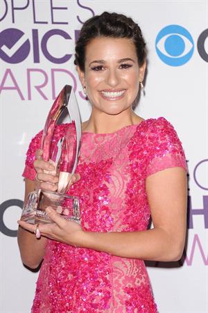 Lea Michele in pink at the 39th Annual People's Choice Awards in Los Angeles on Jan 9, 2013 