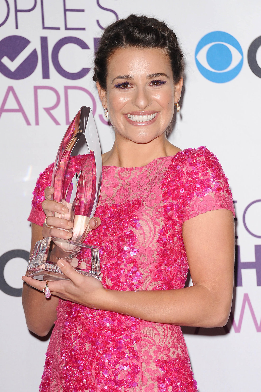 Lea Michele in pink at the 39th Annual People's Choice Awards in Los Angeles on Jan 9, 2013 