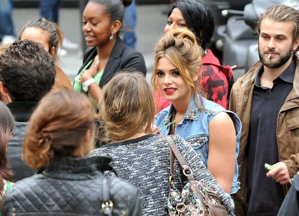 Ashley Greene and Miley Cyrus in Paris France on September 6, 2010 